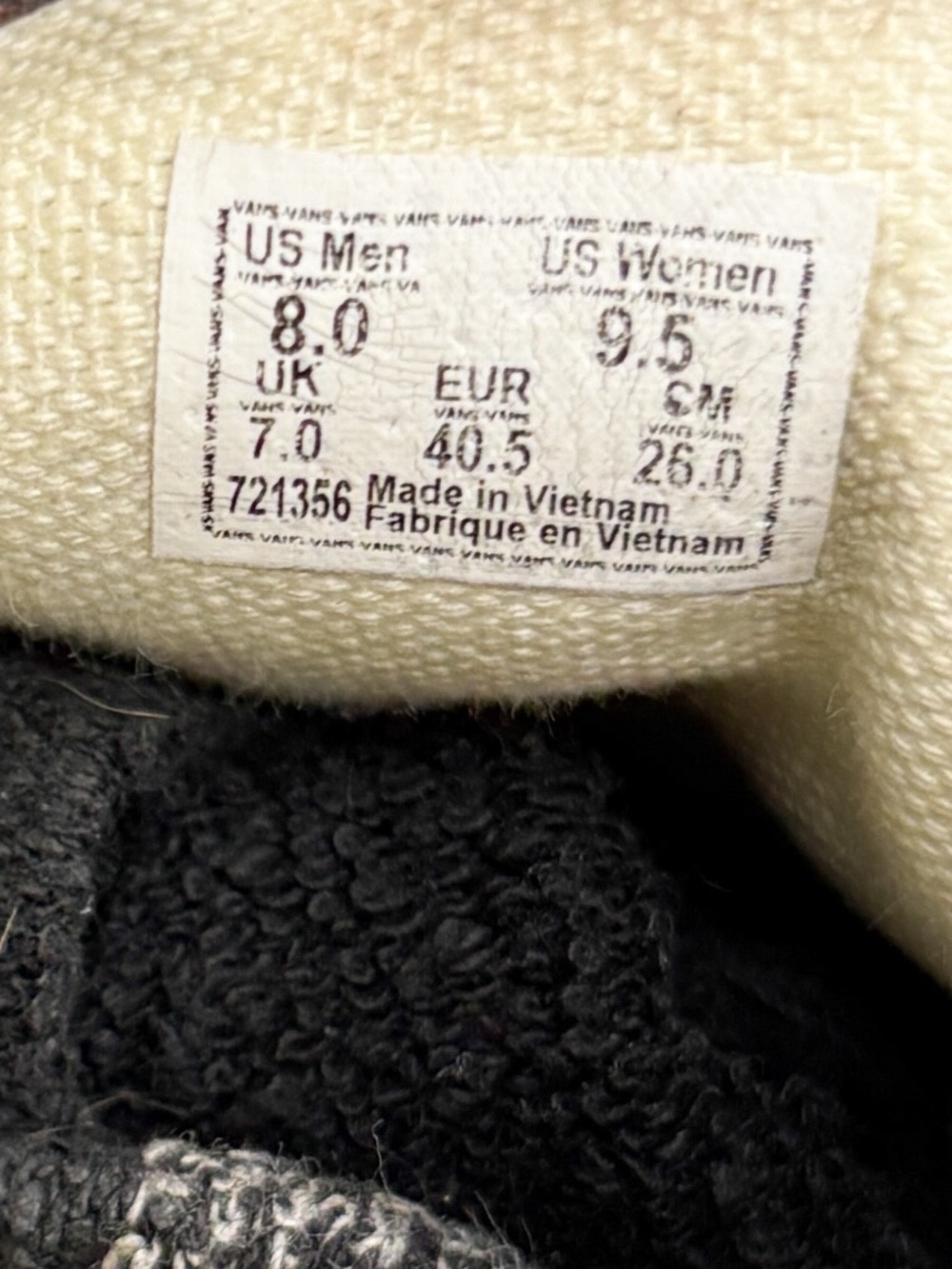 Vans Black and Cream Checker - Picture 4 of 4